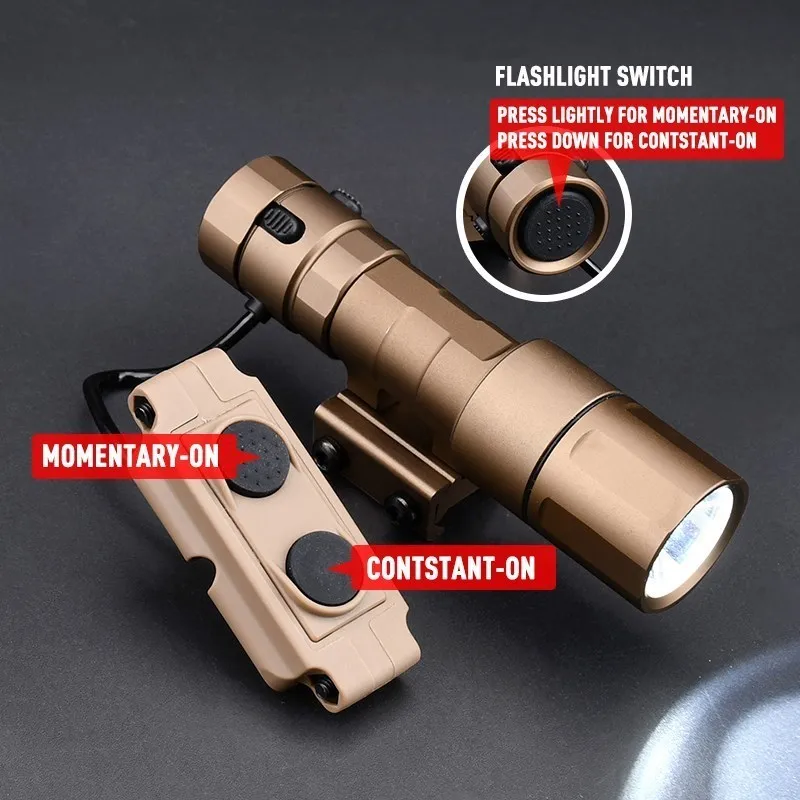 

Airsoft Tactical REIN 2.0 Micro Flashlight Rein 2.0 1000Lumens LED Weapon Light Dual Function Switch Fit 20mm Picatinny Rail