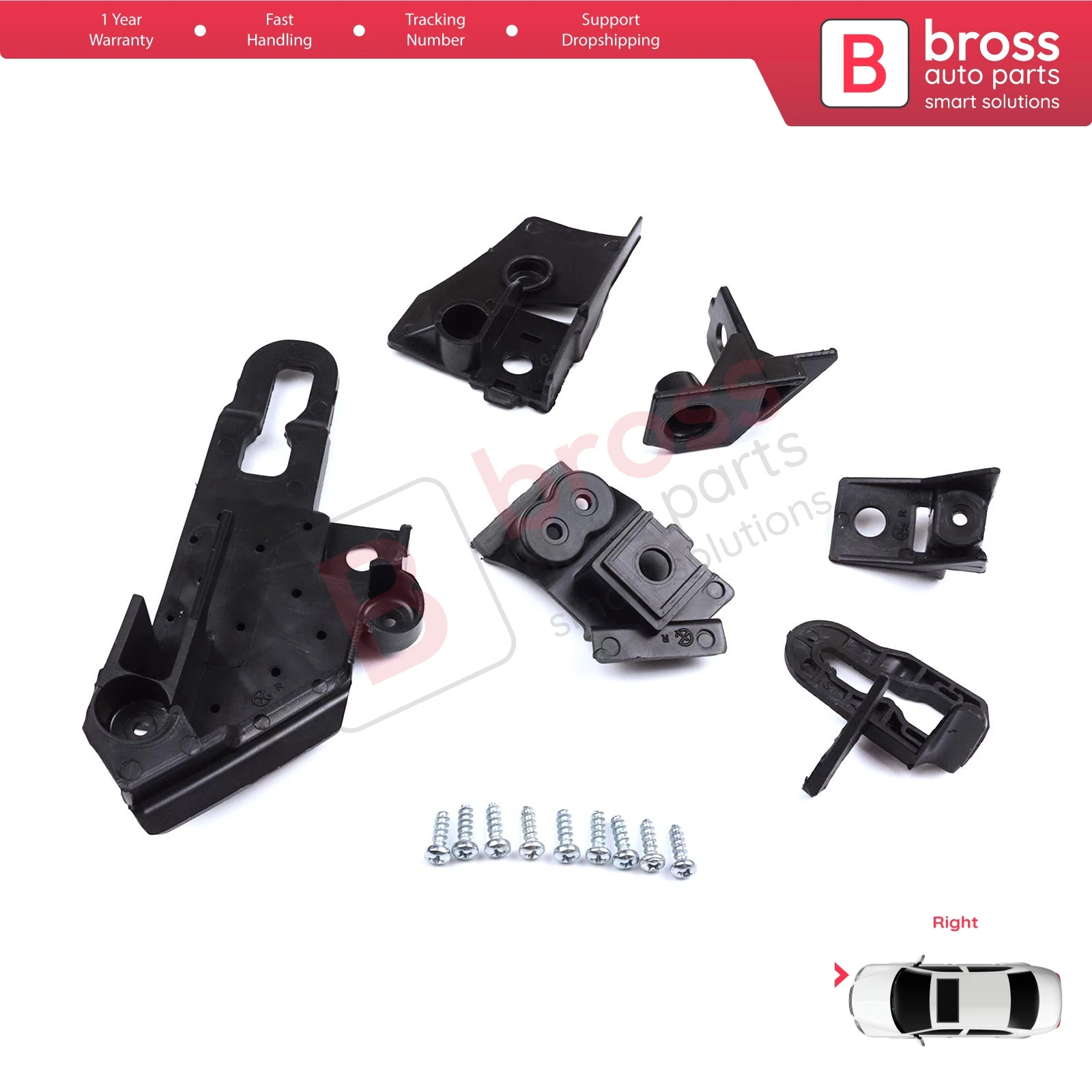 

BHL563-2 Headlight Holder Mount Repair Bracket Tab Set Right Side for Seat Leon Cupra MK4 KL1 KL8 2020-On 5FA998226