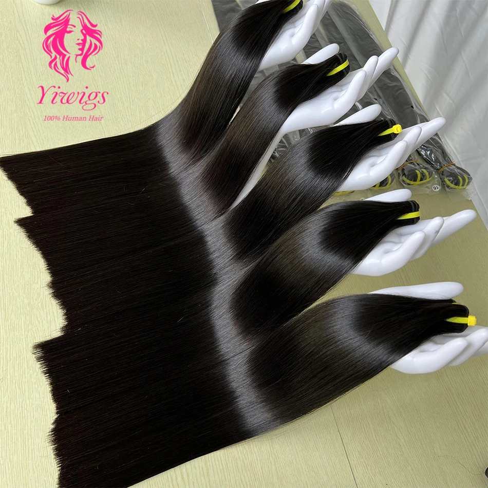 15a vietnamita super duplo desenhado osso em linha reta 100% pacotes de cabelo humano não processado extensões tecer cabelo cru tissage para mulher