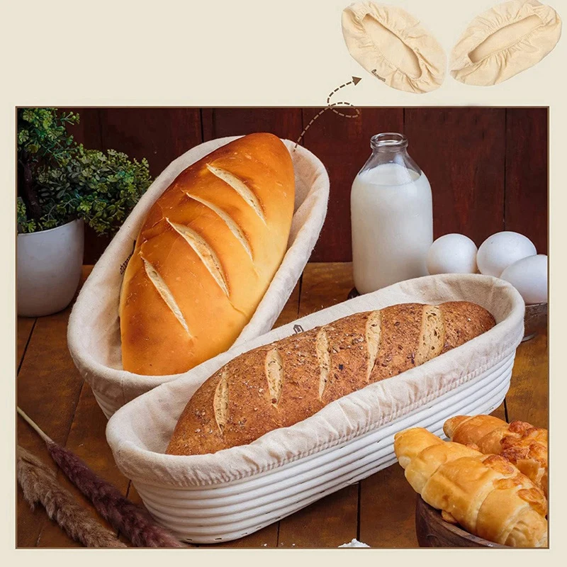 1 مجموعة الروطان التخمير سلة مجموعة عديم الرائحة وسهلة التنظيف التخمير سلة 2 إدراج الكتان