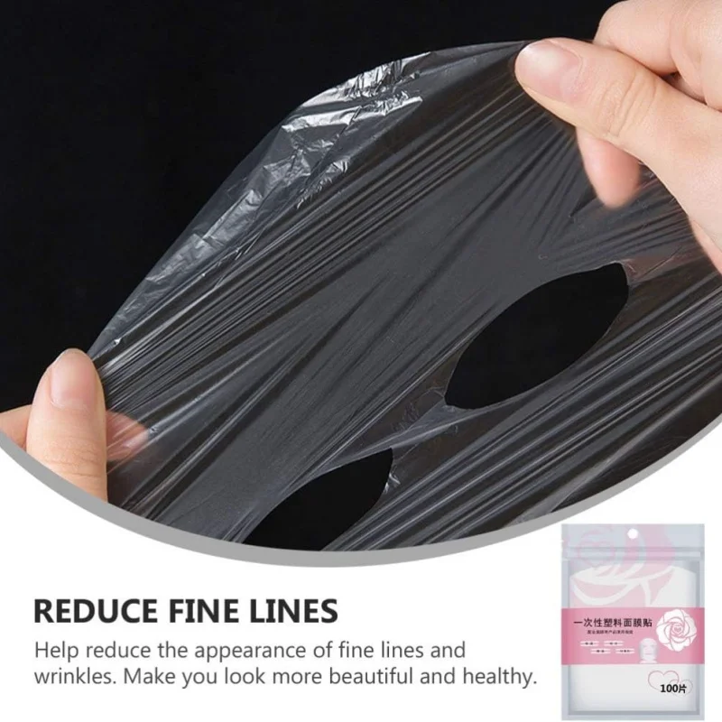 100-500pcs Disposable Plastic Film Full Face Cleaner Mask Neck Stickers Paper Transparent Masks Wrap Facial Beauty Makeup Tools