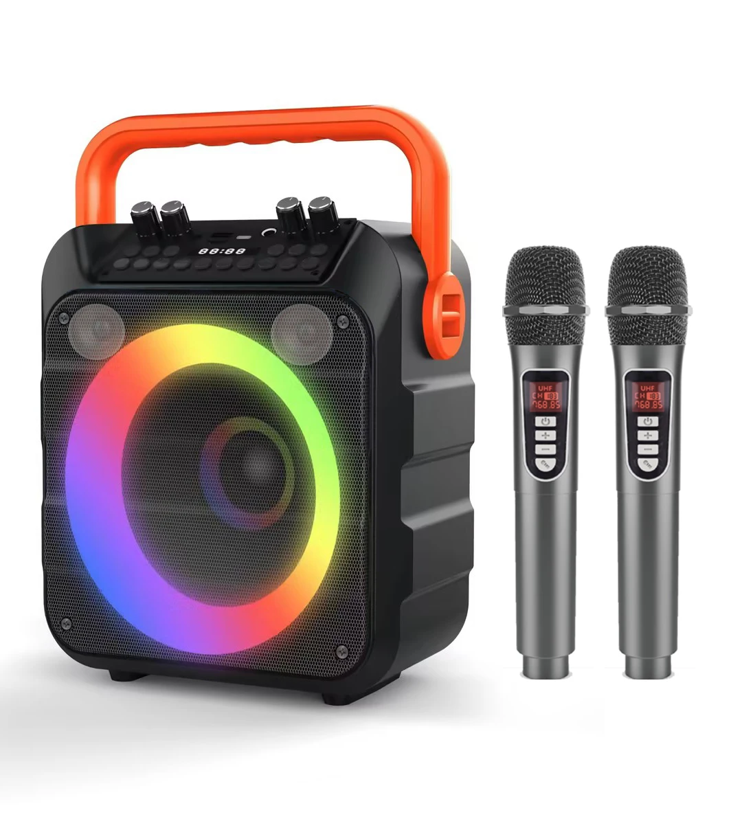 AMZ Top Sale Portable Karaoke Machine With Bt Microphone Wireless 20w RMS Speaker Set With Microphone and Blet NS8