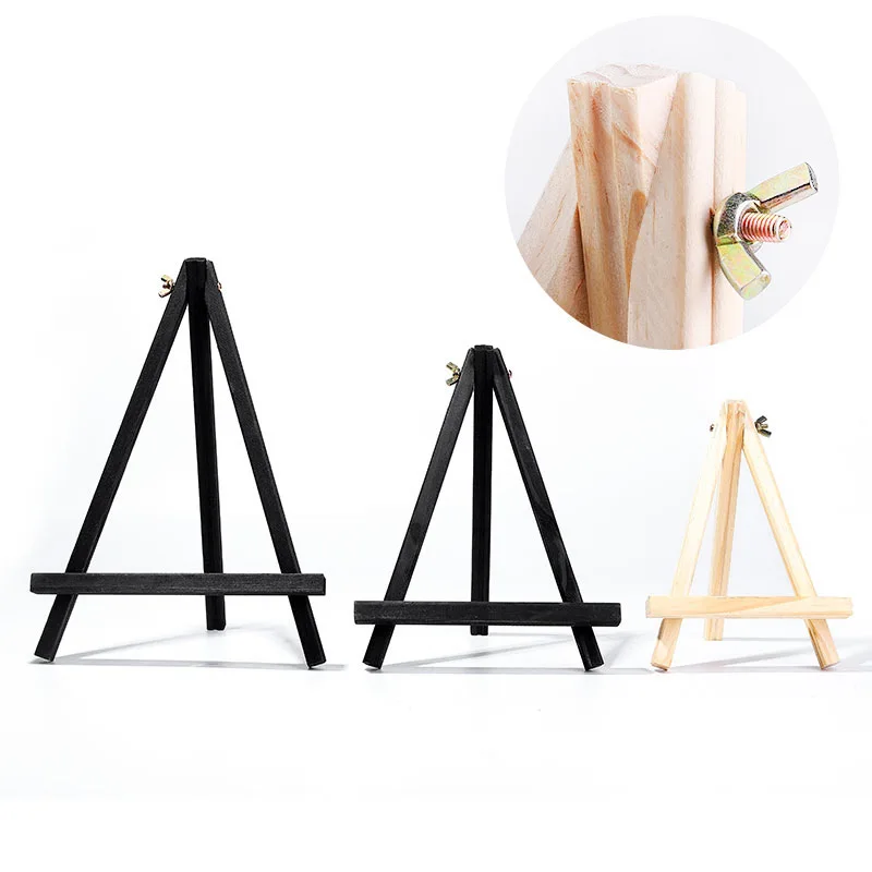 Black Wooden Easel For Painting,20cm 24cm 30cm 40cm 50cm Height,Folding Desktop Display Triangle Bracket,Art Supplies,1 Piece