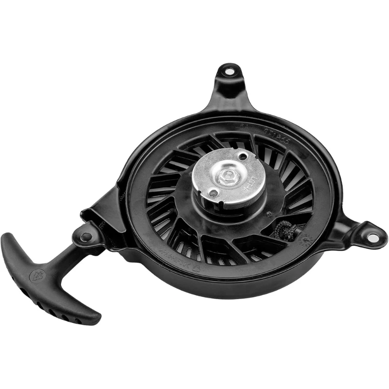 Lawn Mower Pull Start Starter Assembly 16 Black Unit with ABS Housing and Three Mount Ears for Small Engine Repair Tasks Daily