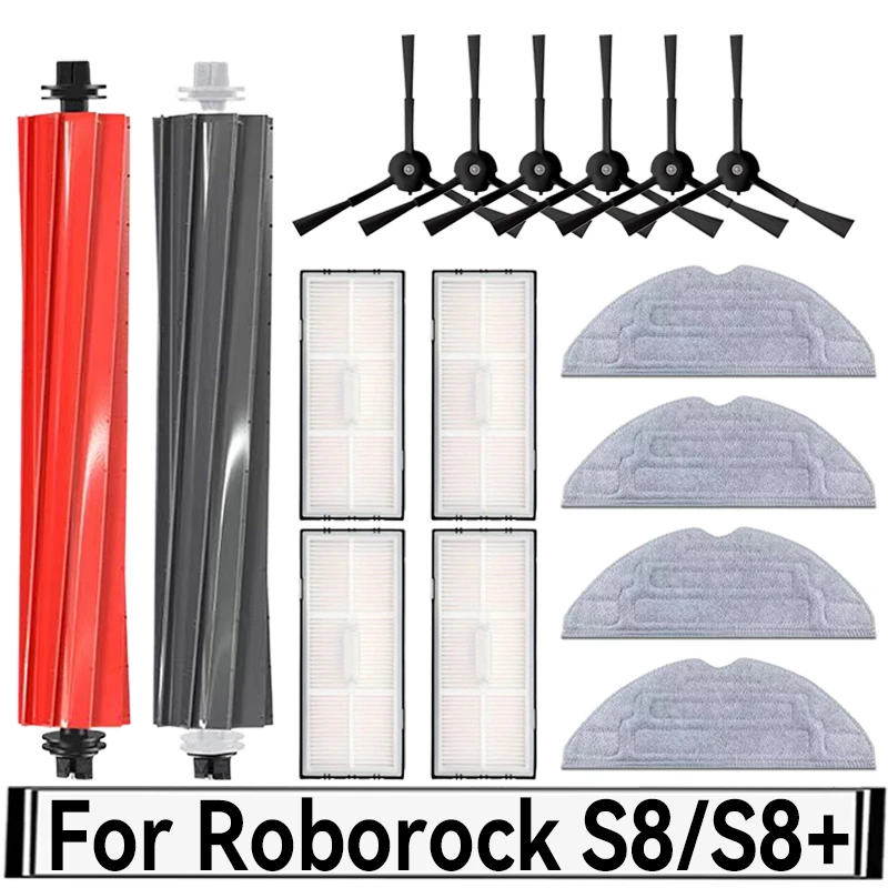 

For Roborock S8 / S8+ Robot Vacuum Sparts Accessories Mop Main Side Brush Hepa Filter Cloth Replacement