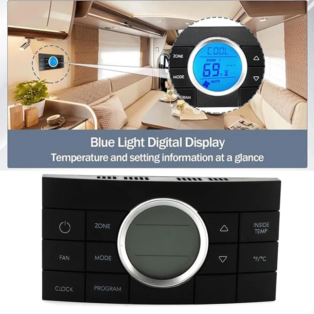 

MultiStage Black 10 Button Thermostat for Dometic Air Conditioner Series 579 595 600 with Fan Speed Control and Digital Display