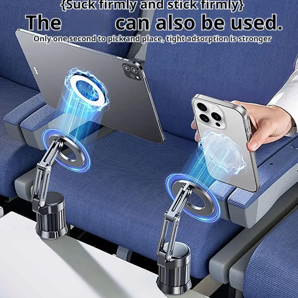 

Portable Travel Magnetic Mobile Phone Holder 360 Degree Drama Kitchen Rotation Holder High-speed Foldable Storage Rail Tabl A3q7