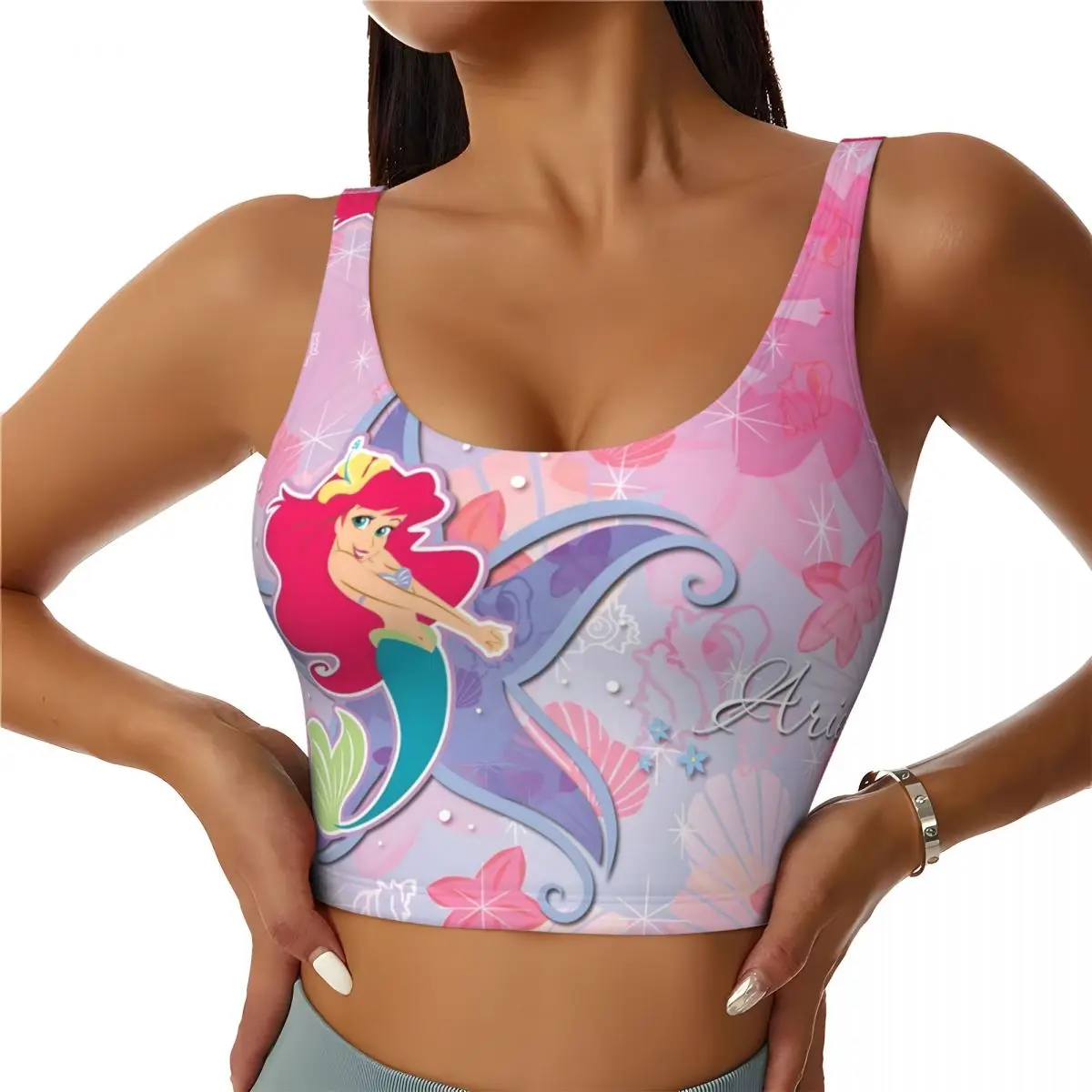 

Спортивные топы-бра для женщин: бесшовные, для йоги, бега, с дизайном «Русалочка» в стиле аниме