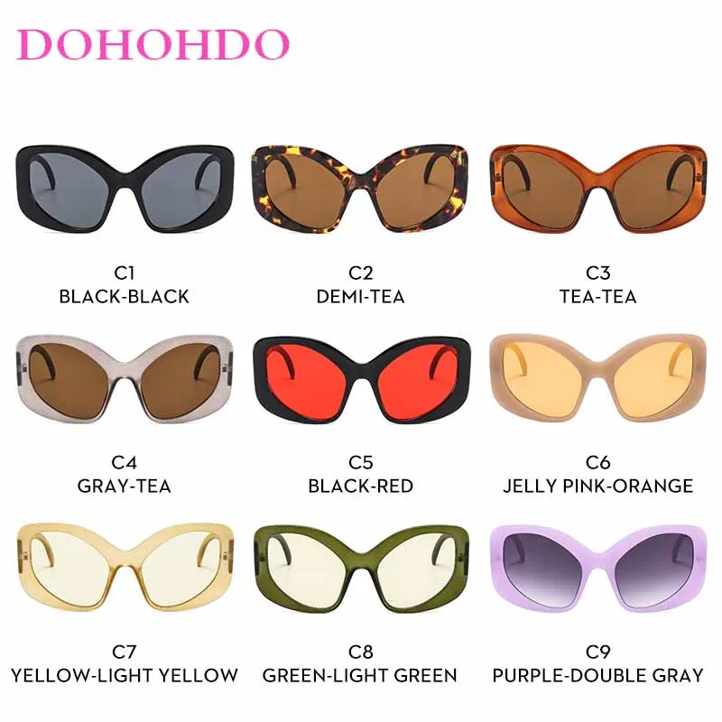 Fashion Trendy Punk Oversized Frame Cat Eye Sunglasses Women Men Luxury Brand Designer Outdoors Travel Travel Sun Glasses UV400