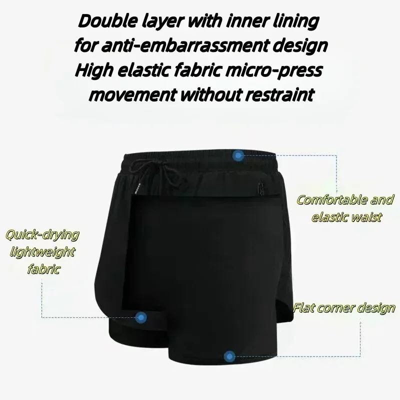 2025 Tendencia Autorización Anime Dragon Ball Series Wukong Pantalones cortos transpirables de doble capa para ejercicio y comodidad para correr