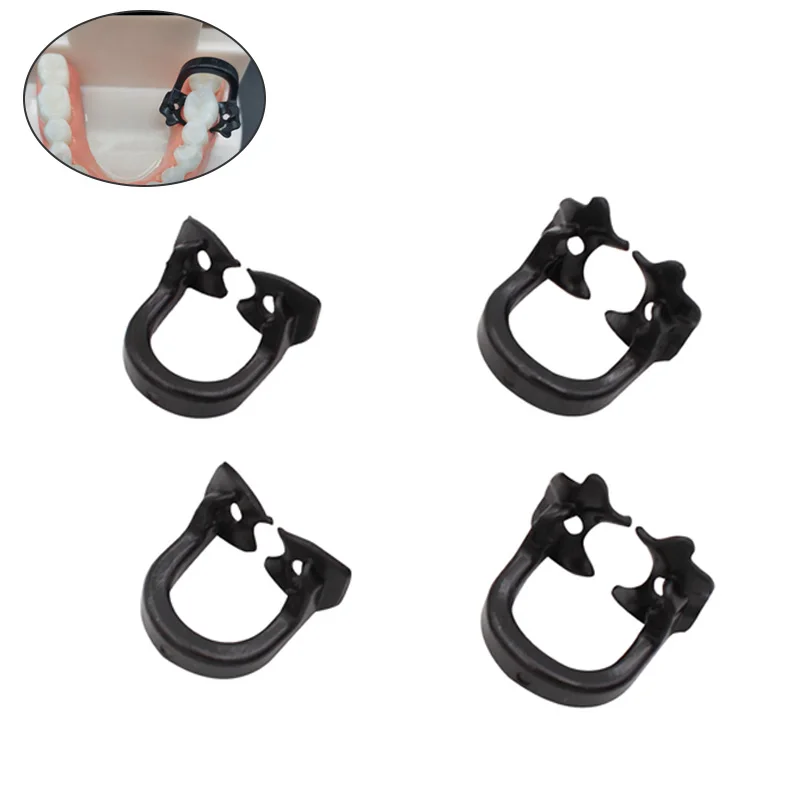 

4Pcs/set Dental Rubber Dam Clamps Rubber Barrier Clip Resin Materials Molar Premolar Autoclavable Dentist Tools