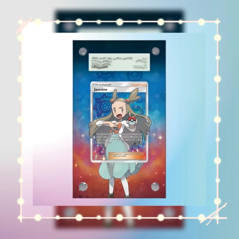 Art Display for Pokemon Jasmine Cards Brick PTCG Keychain Anime Game Collectibles Anime Merchandise Acrylic Protective Case DIY