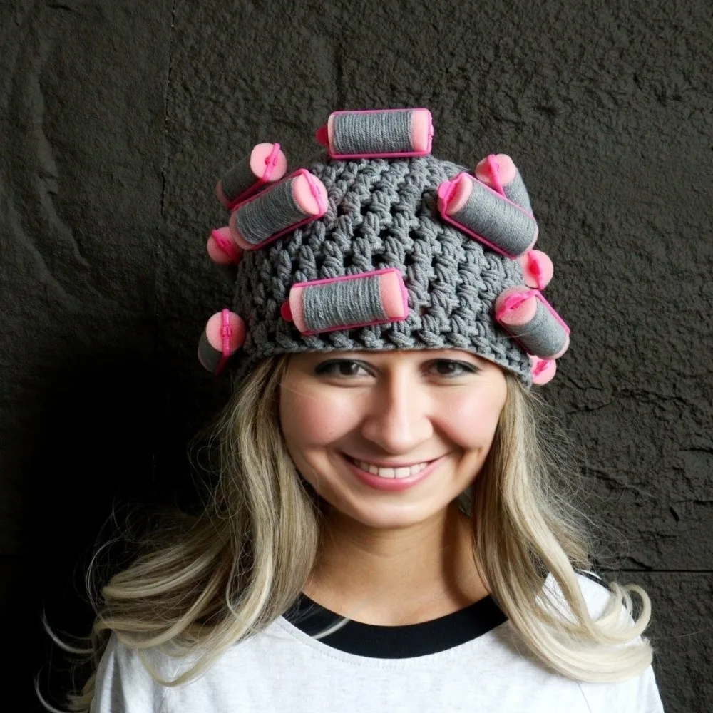 الإبداعية الدافئة مموج الشعر محبوك قبعة لينة بسط السترة قبعة اليدوية سميكة مجعد الشعر الغزل قبعة ركوب الدراجات