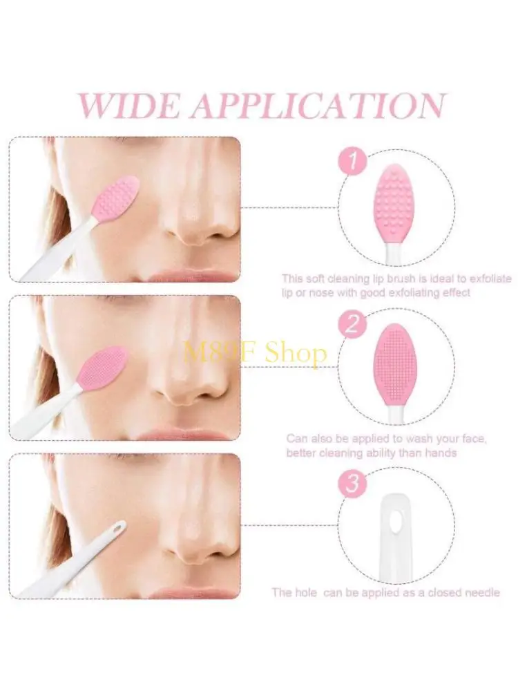 

M89F Silicone Exfoliating Lip Brush Double-sided Lip Brush Soft Cleaning Tool