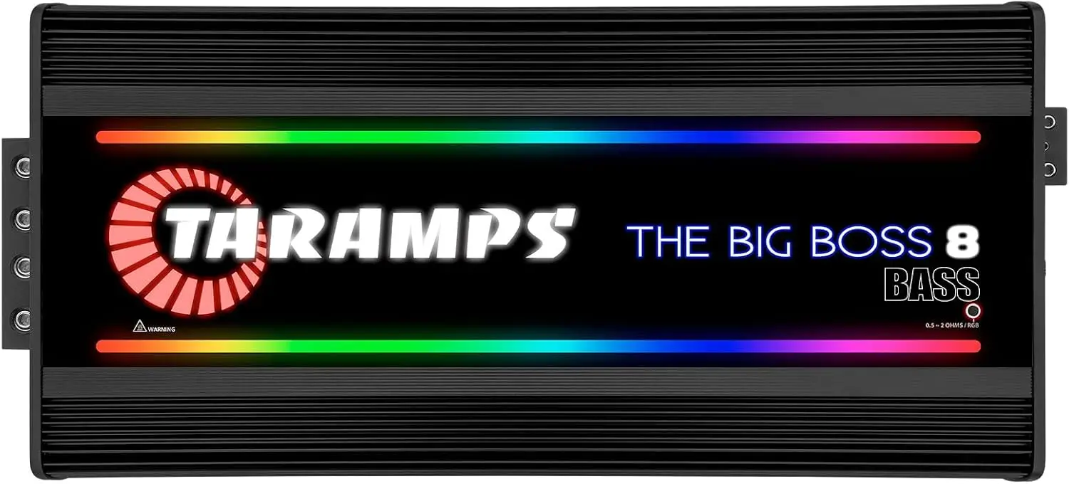 8000W RMS Monoblock Class D Car Audio Amplifier, High-Power Bass Amp for Vehicle Sound Systems
