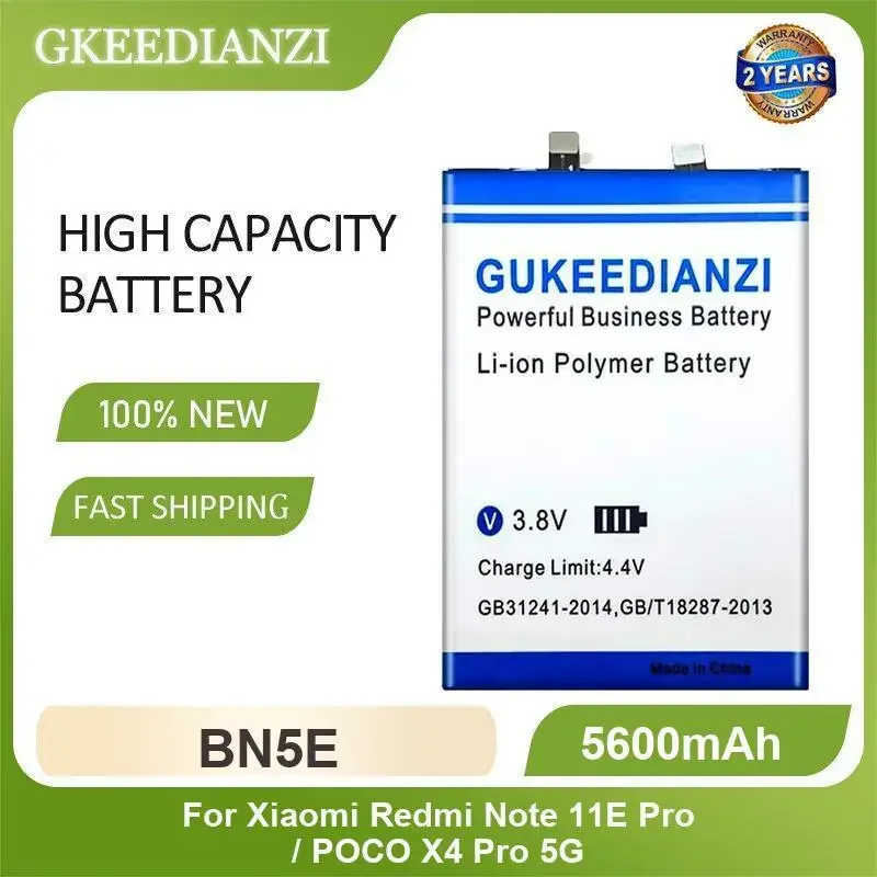 BN5E Mobile Phone Battery For Xiaomi Redmi Note 11E Pro / POCO X4 Pro 5G 5600mAh High Capacity