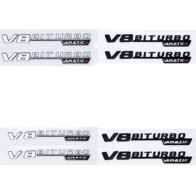 Insignia del emblema del guardabarros del coche V8 BITURBO 4MATIC para Mercedes AMG C63S W205 E63S W212 W213 S63 W222 GLC63 GLE6