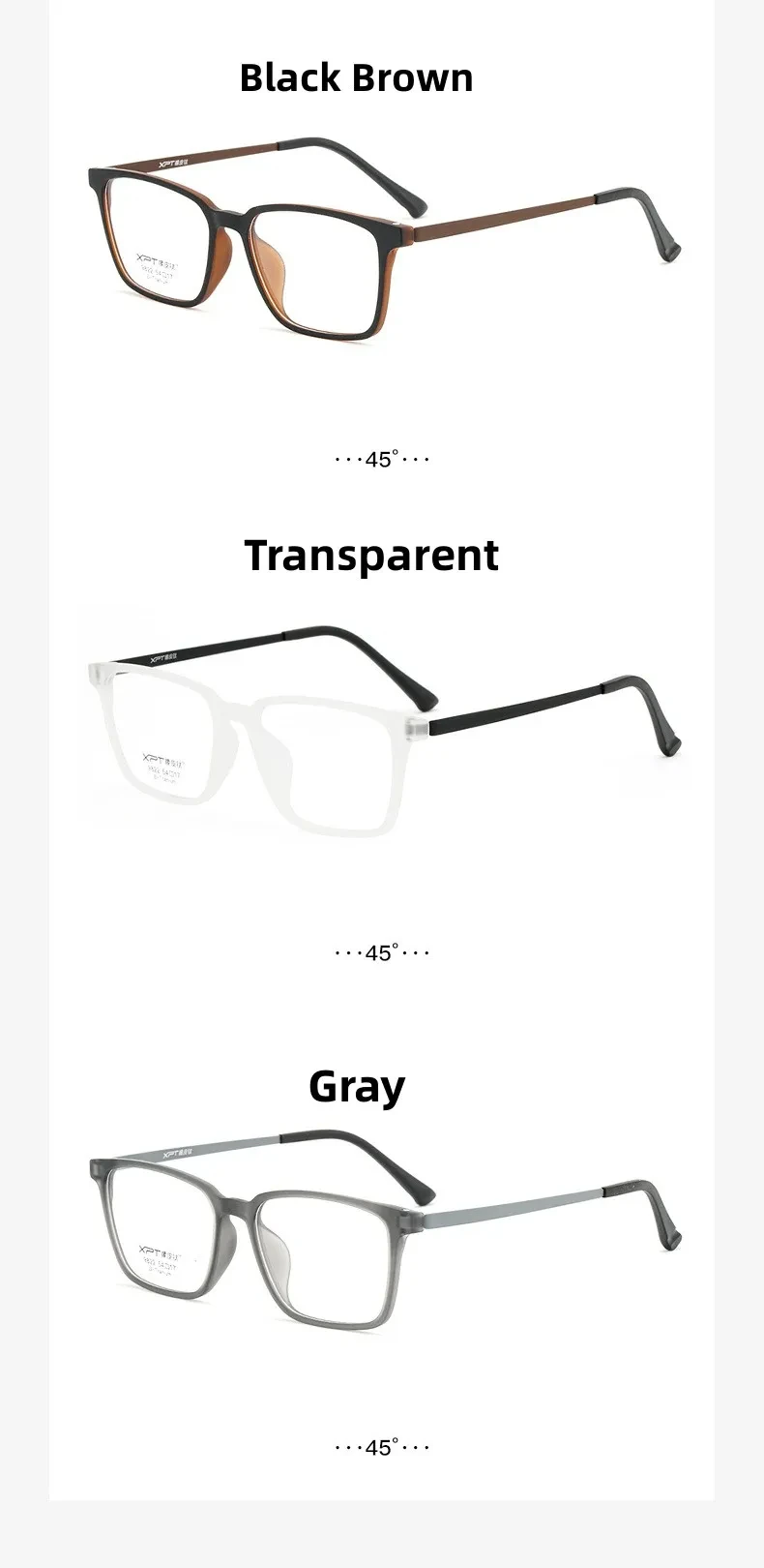 Mode Brillen Retro Quadrat Titan TR90 Große Größe Brillen Rahmen Männer Frauen Anti Blaues Licht Anti Strahlung Gläser – Detail 9