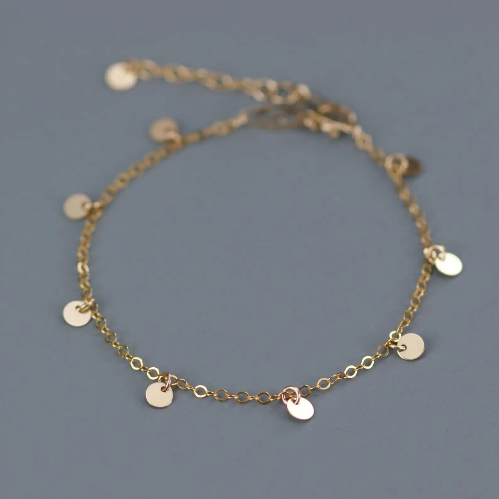 14K Gold Filled Tiny Coins Bracelet Handmade Dainty Luxury Bracelet Waterproof Tarnish Resistant Jewelry Gift for Women