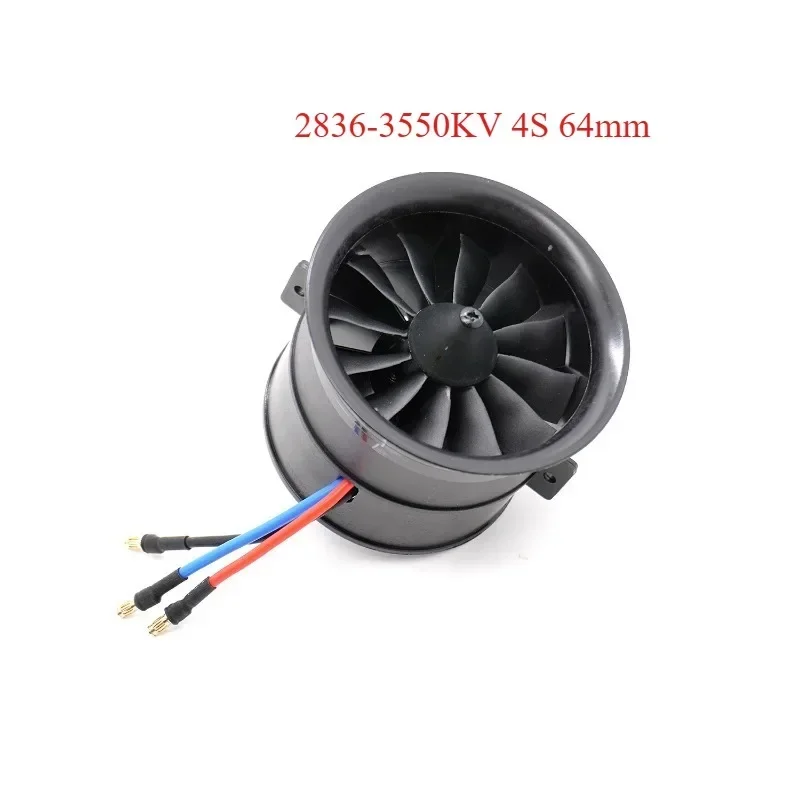 

70mm 64mm 50mm Brushless Motor EDF Duct Fan 40A 50A 80A ESC 2-7S Combo for RC RC JET Airplane EDF Plane