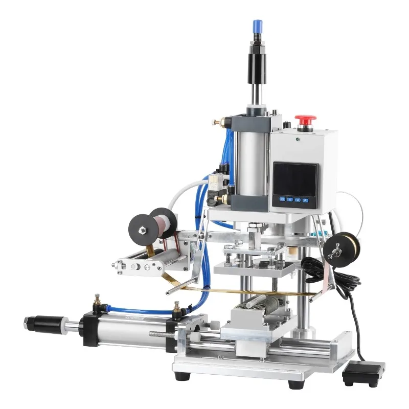 Pneumatic Semi-Automatic Hot Stamping Machine for Lipstick Tubes Caps Plastic Bottles Cups - Packaging Printing Equipment
