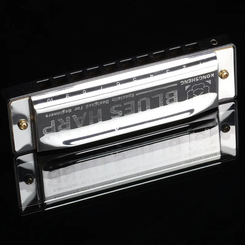 Hole Sound 10 Hole C Key Blues Harmonica Beginner, Ten Hole Harmonica Children's Harmonica Instrument Playing Type