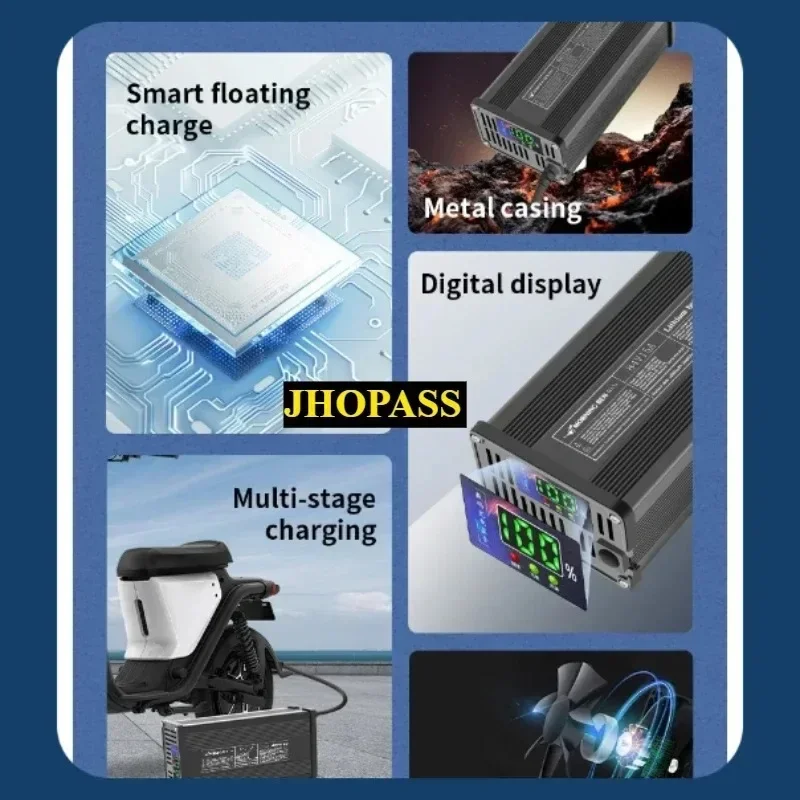 HD 60 فولت 8A 10A الذكية LCD شاحن بطارية الرصاص الحمضية لأربع عجلات NEV EV دراجة نارية E-الدراجة سيارة 110 فولت أو 220 فولت المملكة المتحدة الولايات المتحدة الاتحاد الأوروبي الاتحاد الأفريقي التوصيل