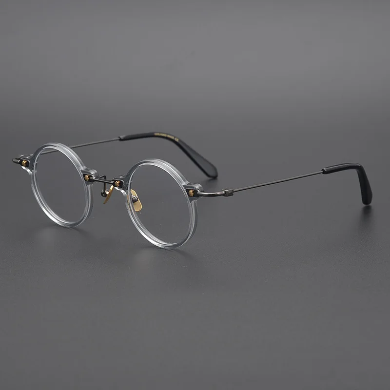 Cubojue Small Round Reading Glasses Male Women Titanium Eyeglasses Frame Men Female Anti Reflection 0 +150 200 250 Spectacles