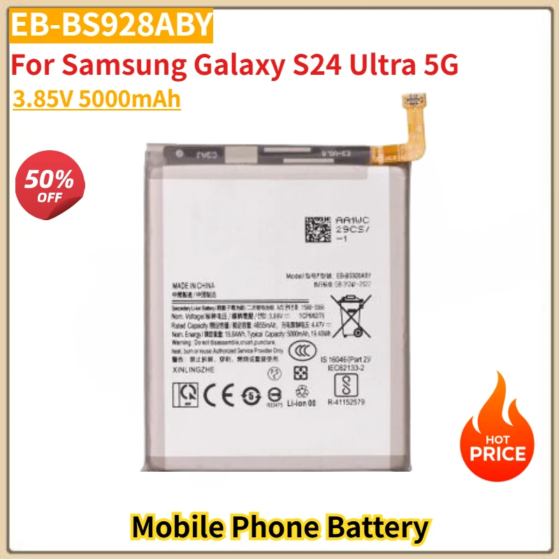 

EB-BS928ABY High Quality Phone Battery 3.85V 5000mAh For Samsung Galaxy S24U S24 Ultra 5G Brand New Replacement Battery