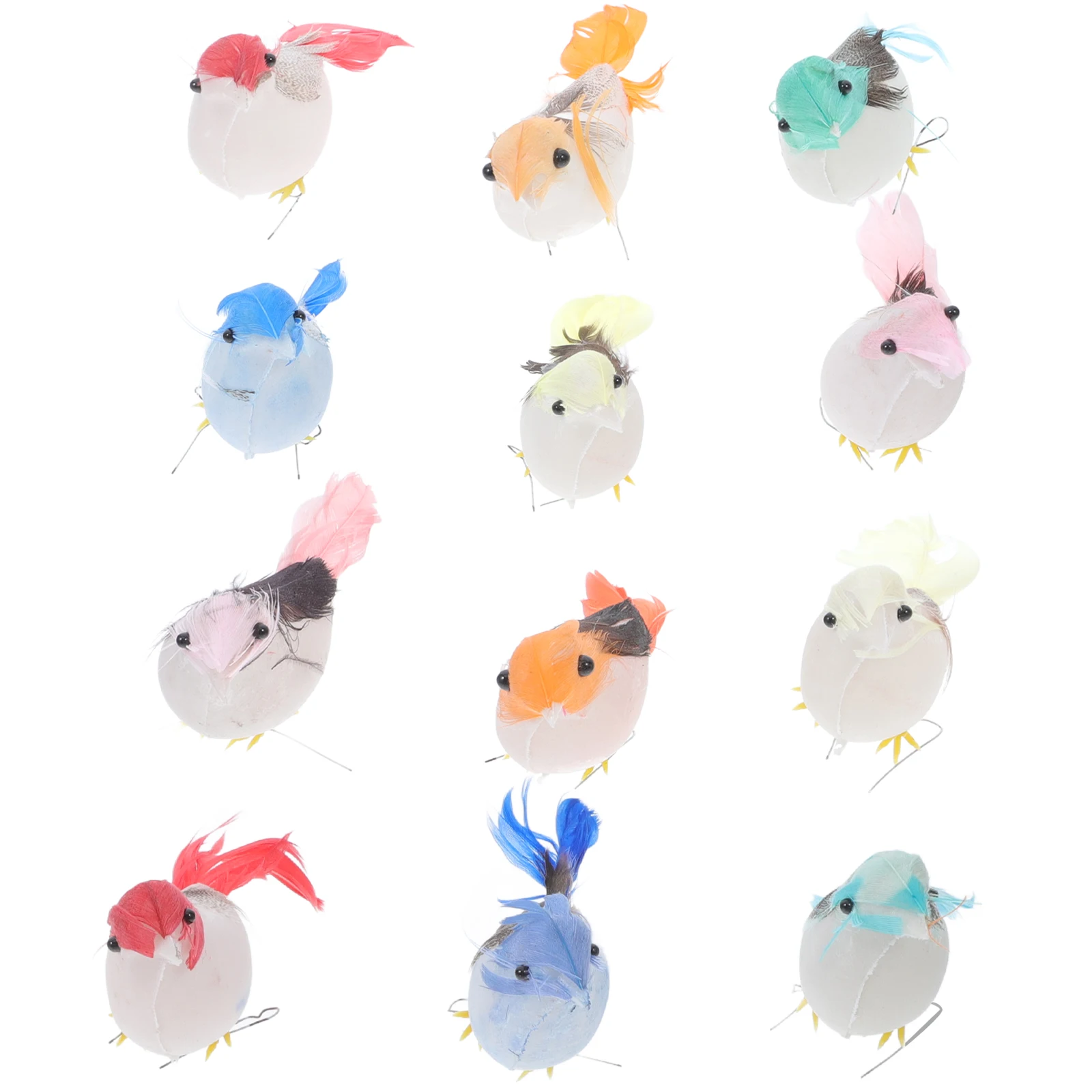 

12 Pcs Artificial Birds Decor Realistic Feathered Birds DIY Crafts Foam Bird Statue Yard Arrangement