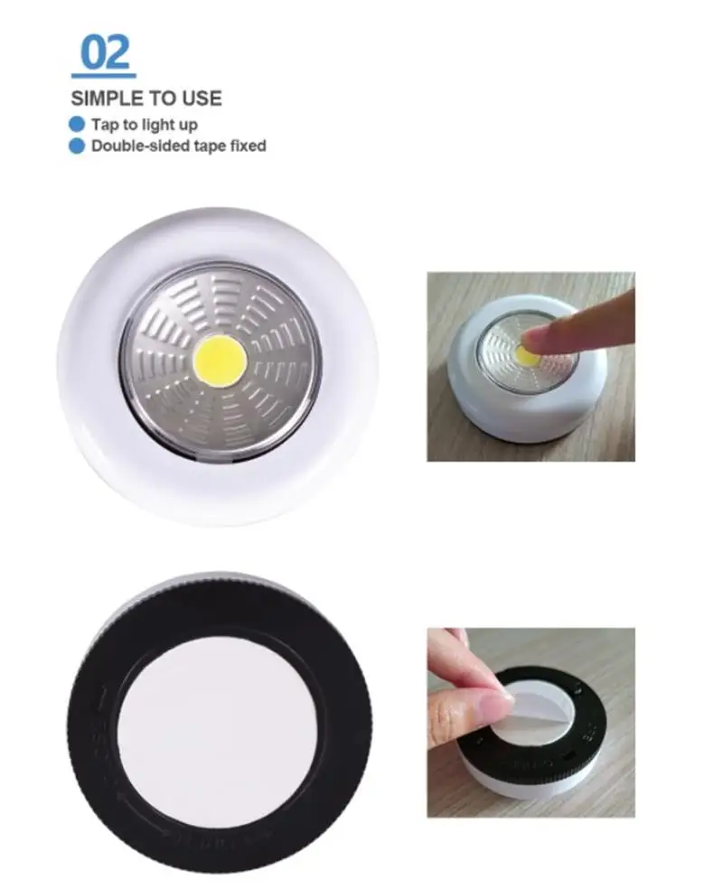 1/3pcs LED Touch Sensor Night Lights alimentazione a batteria applique autoadesive lampada da notte dimmerabile portatile rotonda decorazione della stanza