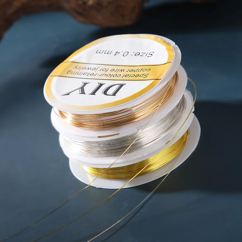 1Roll Silver Copper Wire 0.3/0.4/0.5/0.6/0.8mm Bead Cord for Bracelet Necklace Charm Beading Jewelry Making Supplies and Craft