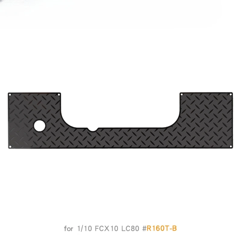 Placa de deslizamiento inferior para puerta trasera, modificación protectora de acero inoxidable para coche trepador de control remoto 1/10 FCX10 LC80, accesorios mejorados, 1 Uds.