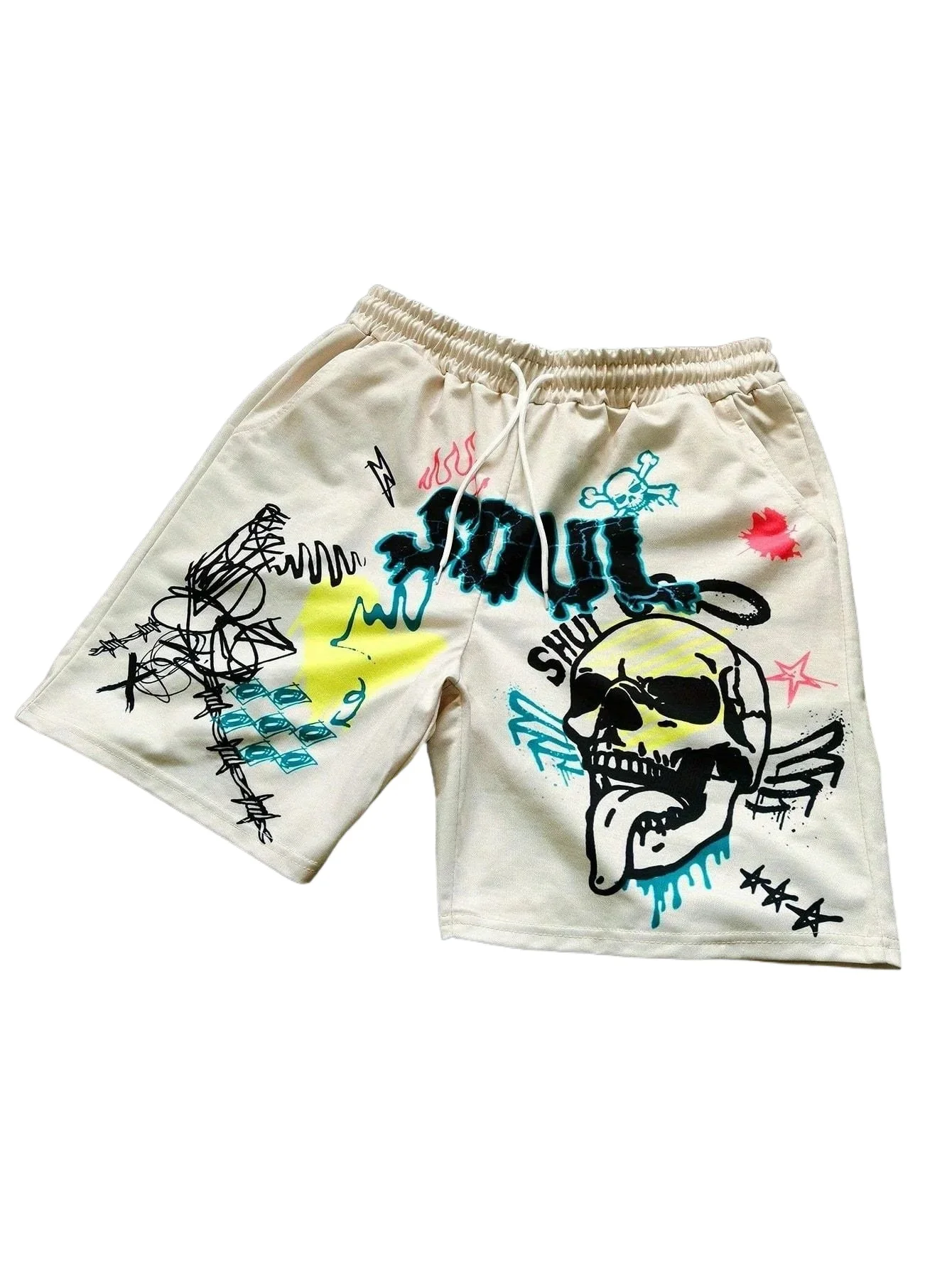 

2025 New Men's Fashion Printed Shorts Light Luxury Street Hip Hop Daily Breathable Trend Premium