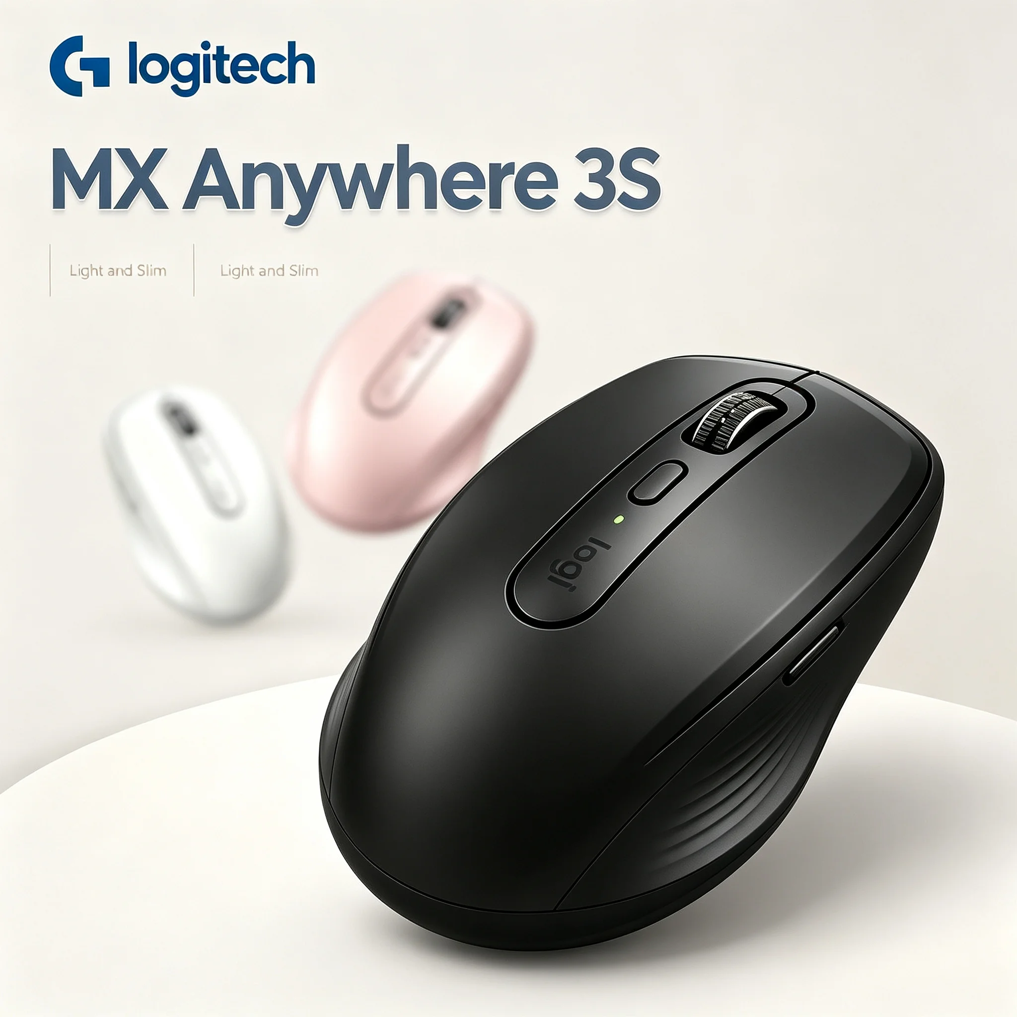 Logitech MX Anywhere 3S Silent Rechargeable Wireless Mouse Bluetooth Connection Office Work Laptop Mice
