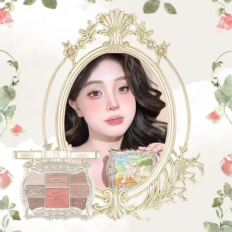 With Mirror Lip Gloss]Cheerflor Eyeshadow Comprehensive Palette For Beginners Highlight Contour