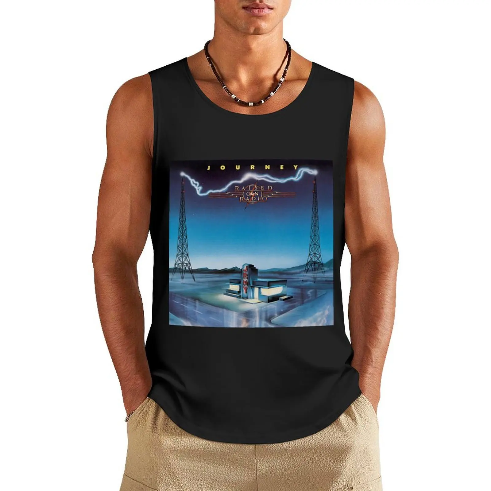 Viaje elevado en radio Tank Top culturismo para hombres camisetas de gimnasio hombre