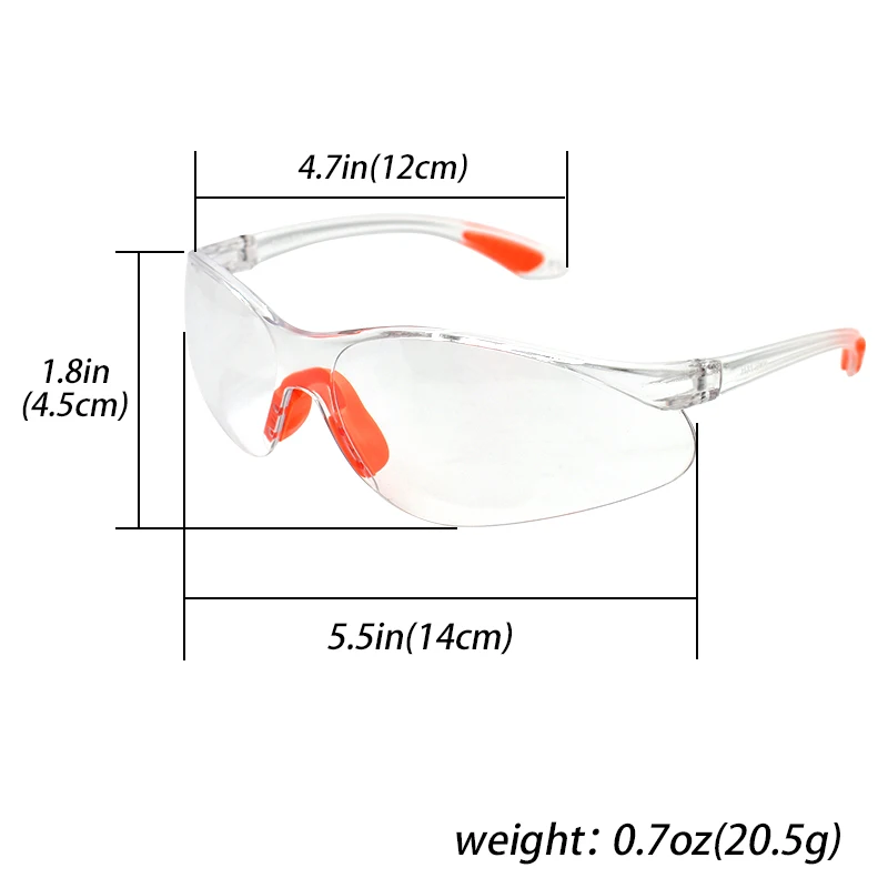 12PCS Lab Work Safety Eye Protective Glasses PC Material Anti Impact Wind Dust Proof Goggles Safety Riding Clear Glasses