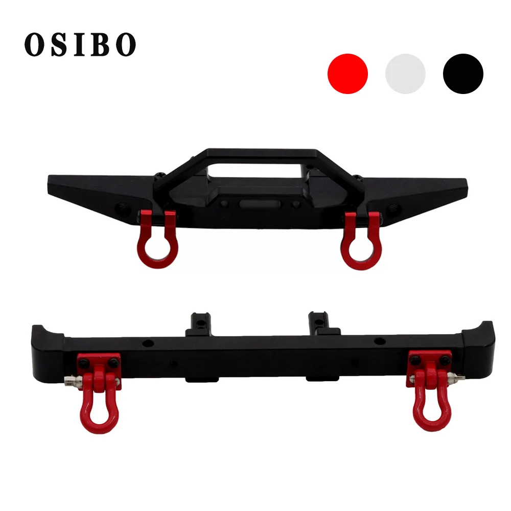 Metal Aluminum Alloy Front Bumper and Rear Bumper With Trailer Buckle For MN128 MN-128 RC Car Upgrade Parts