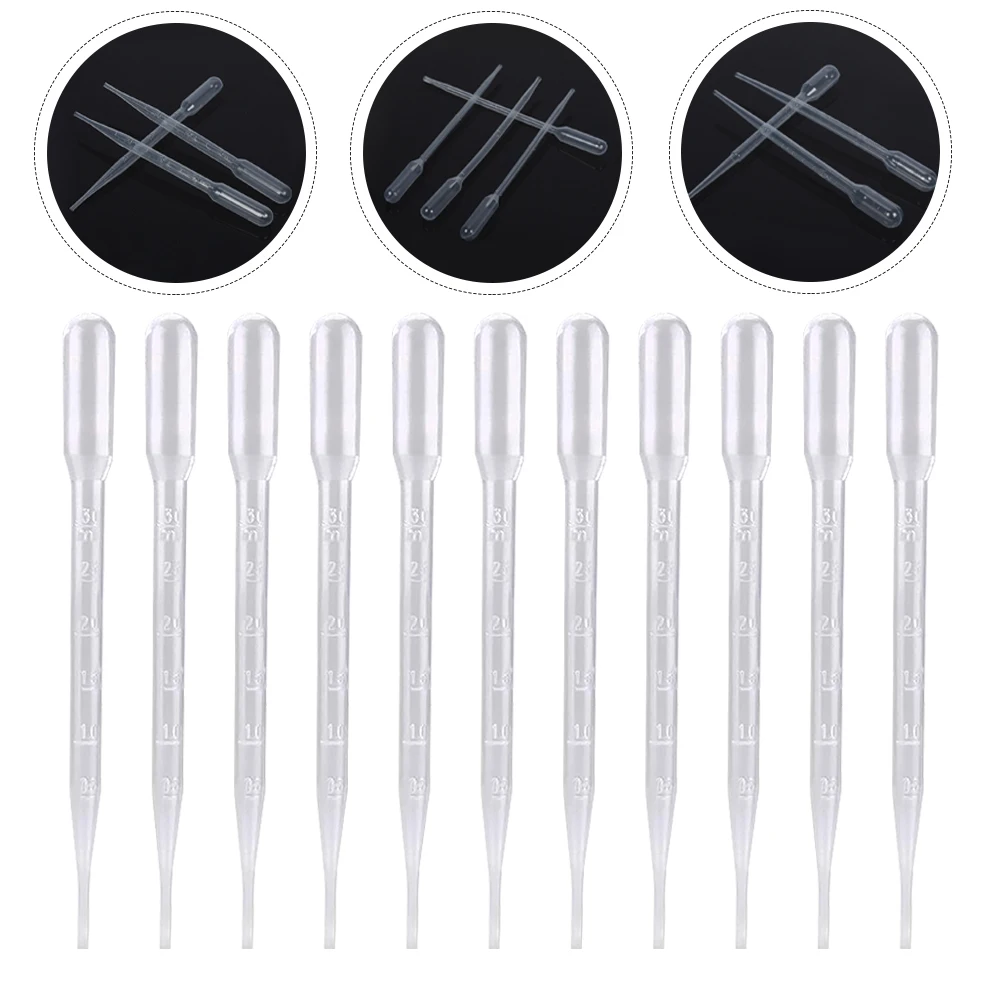 200 Pcs Graduated Dropper Lab Pipette Mini Plastic Transfer Pipettes 3ml Disposable Accurate Measurement Home Lab Use