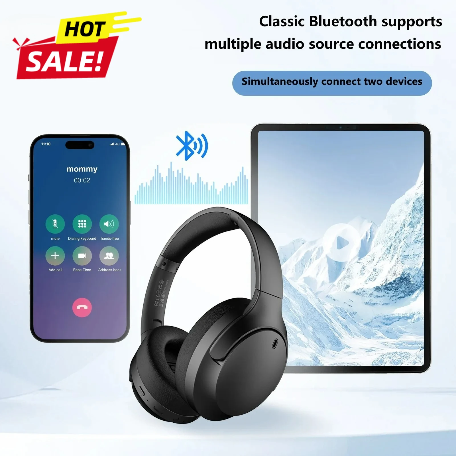 

2026 НОВЫЕ наушники-вкладыши Bluetooth 5.4 с микрофоном Aptx без потерь/LC3/Auracast, гарнитура для музыкальных игр, просмотра ТВ, Bluetooth