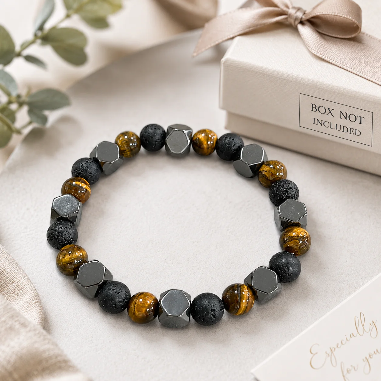 Men Tiger Eye Hematite Lava Rock Bracelet Wealth Success Healing Protection Male Lucky Beaded Jewelry Gift