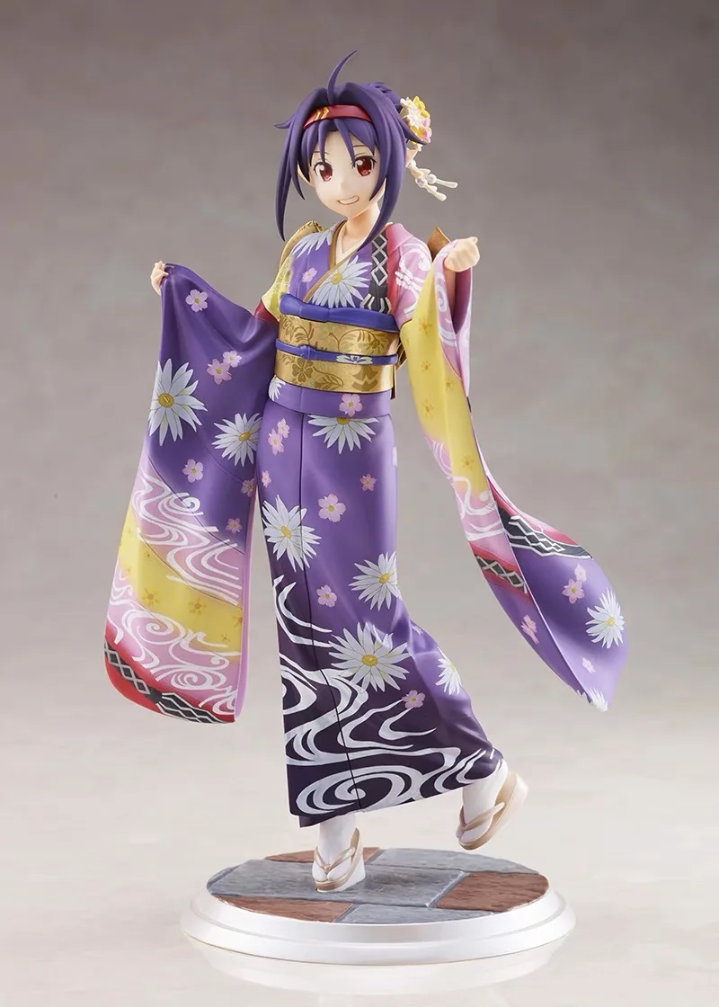 Original 22CM 2022 Japanese  Sword Art Online Konno Yuuki kimono PVC  1/7 Ver Anime Figure  Collectible Model Toys For Boys