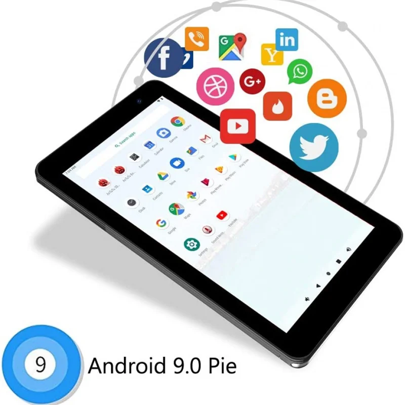 Newest 7 INCH Onn Tablet PC 2GB RAM +16GB ROM Android 9.0 MTK-8168 Quad Core 2 GHz Dual Camera WIFI 1024 x 600 Pixels