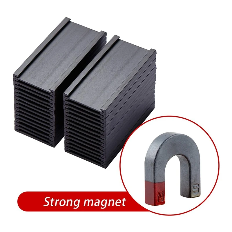 50Pcs Magnetic Label Holders With Magnetic Data Card Holders With Clear Plastic Protectors For Metal Shelf (1 X 2 Inch)