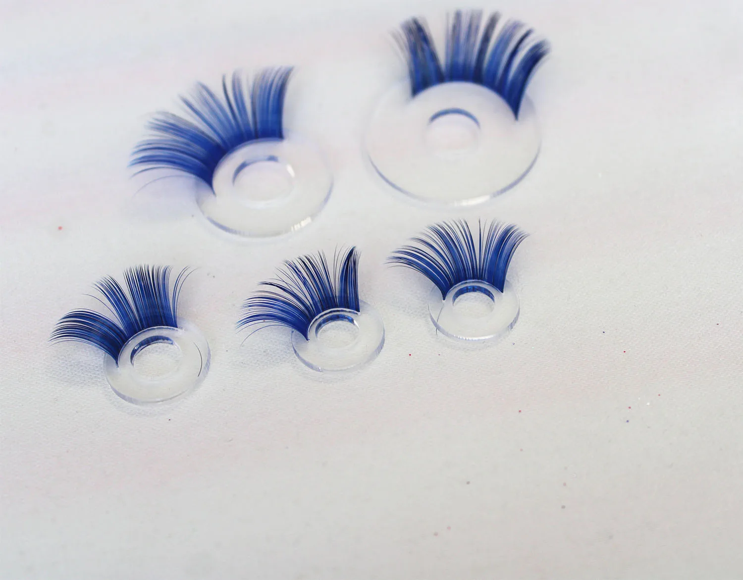 20pcs/lot 12MM TO 34MM clear eyelash tray with mix blue eyelash  for diy doll toy handcraft