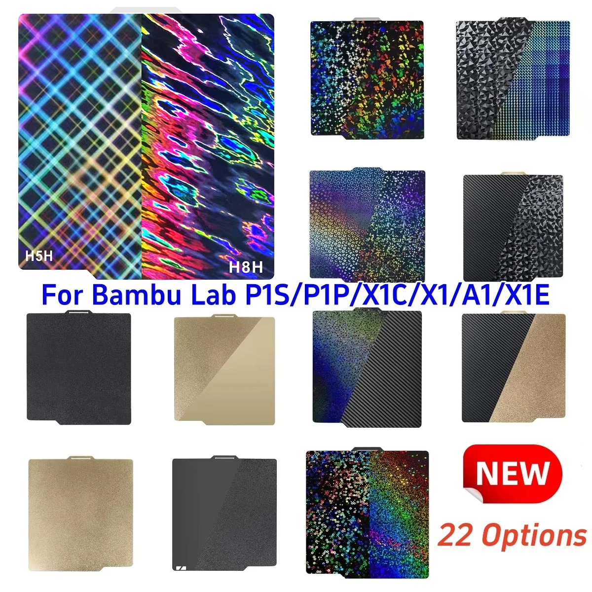 

257x257 мм для лабораторной сборной пластины Bambu A1 X1 Carbon PEO PET PEY PEI H1H Магнитная пружинная стальная кровать для P1P P1S X1 X1-Carbon Bambulab