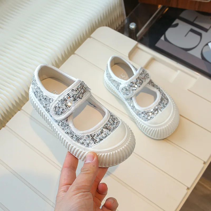 Summer Girls Soft-soled Breathable Princess Shoes Children Mary Jane Buckle School Shoes Kids Canvas Slip-on Outdoor Casual Shoe