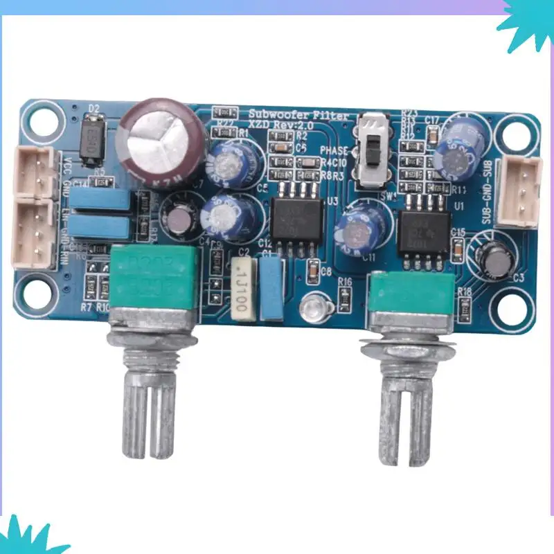 

ABZW 3X Low Pass Filter Bass Subwoofer Preamp Amplifier Board Single Power DC 9-32V Preamplifier With Bass Volume Adjustment