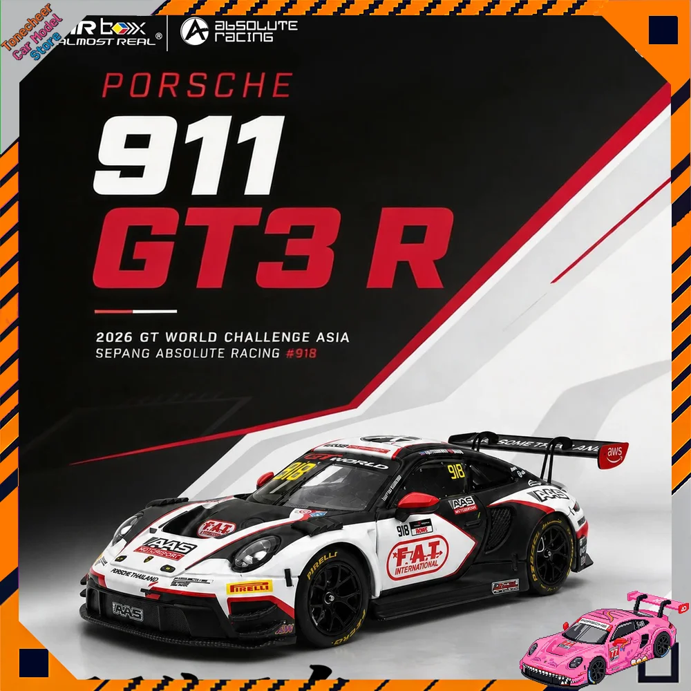 Almost Real AR Box, масштаб 1:464, Porsche 911 GT3 R, 2026, GT World Challenge, Азия, Сепанг # Коллекционная модель автомобиля из сплава 918
